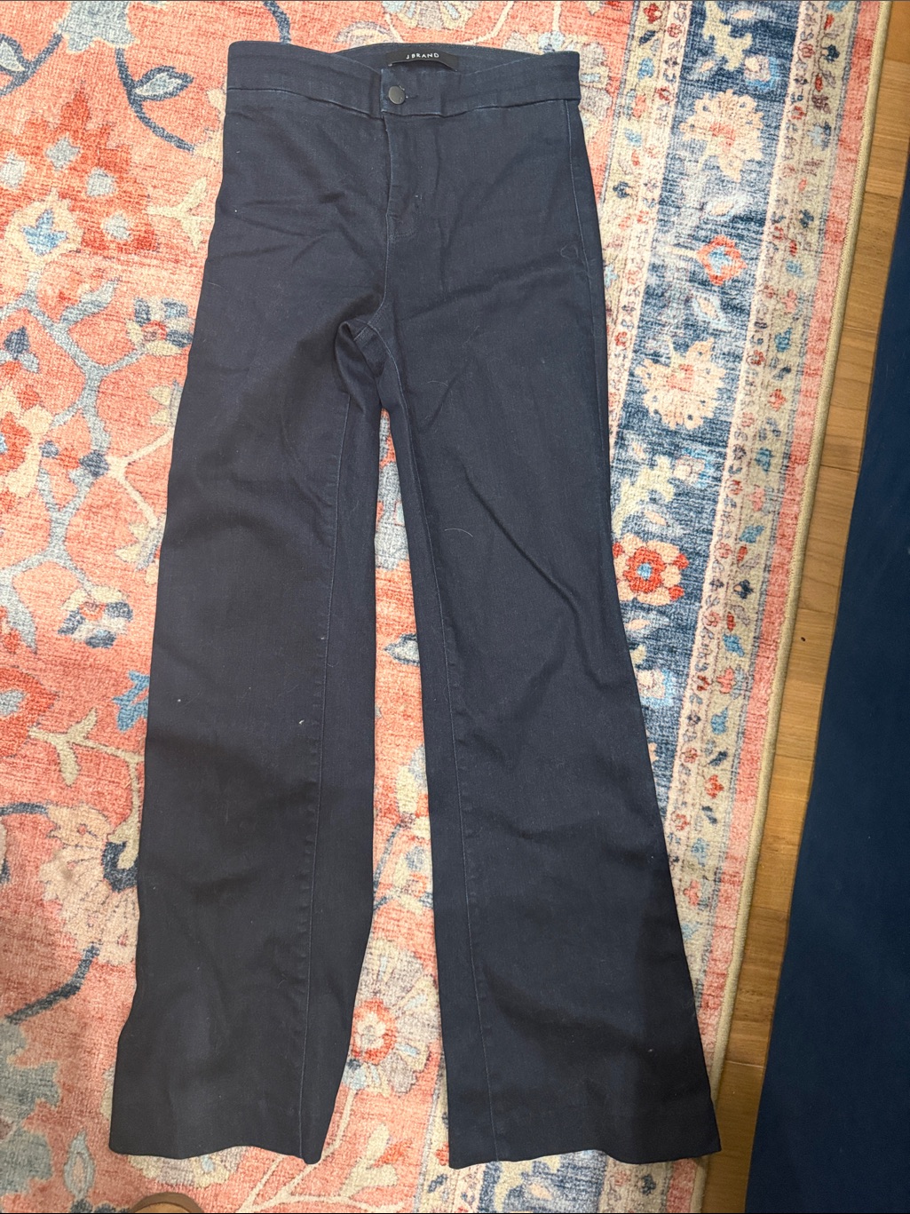 J Brand Black High-Rise Flare Jeans